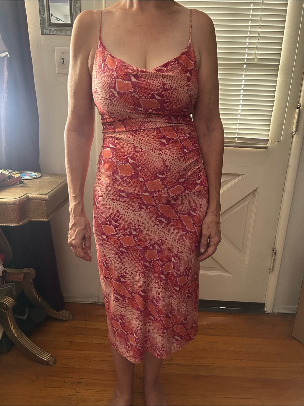 Diane von Furstenberg DVF 100% Silk Snake Print Spaghetti Strap Dress Size 2